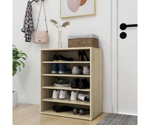 Shoe Cabinet Smoked Oak 60x35x70cm Engineered Wood Wall or Floor Mountable -Slim