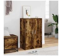 Shoe cabinet Smoked Oak 60x35x92cm Engineered Wood 5-Shelf 2-Door Indoor Storage