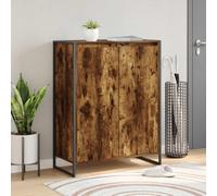 Shoe Cabinet Smoked Oak 79x36x100cm Engineered Wood Industrial 2-Door Slim Legs