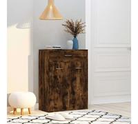 Shoe Cabinet Smoked Oak Compact Storage 60 x 35 x 84 cm Brown Engineered Wood