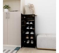 Shoe Cabinet Smoked Oak Engineered Wood 32x35x92 cm 6-Compartment Dustproof Wall