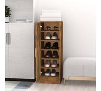 Shoe Cabinet Smoked Oak Engineered Wood 32x35x92cm 6-Compartment Dustproof Wall