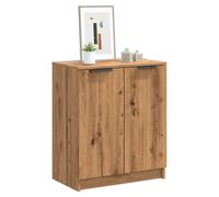 Shoe Cabinet Smoked Oak Engineered Wood 59x35x70 cm Compact 2-Door Storage Entry
