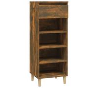 vidaXL Shoe Cabinet Smoked Oak 40x36x105 cm Engineered Wood, Brown