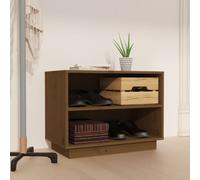 Shoe Cabinet Solid Pinewood Honey Brown 60x34x45 cm Rustic Storage Unit Compact