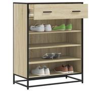 Shoe Cabinet Sonoma Oak 75x38x97.5cm Engineered Wood & Metal 4 Compartments 1Drw