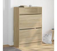 Shoe Cabinet Sonoma Oak 80x34x116cm Engineered Wood 2 Flip-Drawer Space-Saver XL