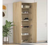 vidaXL Shoe Cabinet with Door Brown 80 x 35.5 x 180 cm Engineered wood, Living Room Shoe Organizer, Modern Rectangular Storage Cabinet, Compact Multi-Pair Footwear Rack, Efficient Hallway Unit
