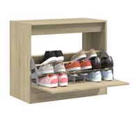 Shoe Cabinet Sonoma Oak 80x42x69cm Engineered Wood Hinge Door Storage Shelf