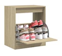 Shoe Cabinet Sonoma Oak Engineered Wood Slim 60x42x69 cm Compact Hallway Storage