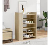 Shoe Cabinet Sonoma Oak White 74.5x37.5x100cm Engineered Wood Slim with3 Shelves