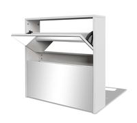 vidaXL Shoe Cabinet 2-Layer Mirror Oak 63x17x67 cm, Brown