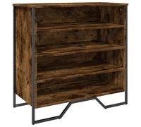 Shoe Cabinet Storage Shelf Rack Smoked Oak Engineered Wood vidaXL