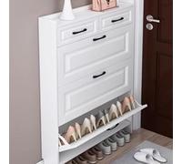 Shoe Cabinet - Ultra-Thin Hidden Shoe Storage Organizer, Door Tipping Bucket Design, Slim Profile for Porch, Entryway, or Closet -