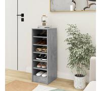 Shoe Cabinet Vertical Compact Concrete Grey Engineered Wood 31.5x35x90cm 6-Tier