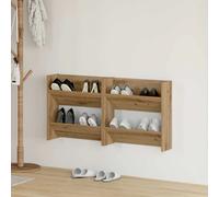 Wall Shoe Cabinet Artisan Oak Engineered Wood 2-Shelf Wall-Mounted 2-Pack