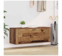 Shoe Cabinet Wall-Mounted Old Wood 100x35x38cm Engineered Wood 1 Door 2 Shelves