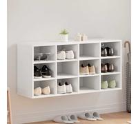 Shoe Cabinet White 103x30x51cm Engineered Wood Slim Hallway Storage for Entry UK