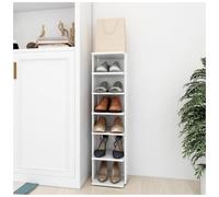 Shoe cabinet White 27.5x27x102 cm Engineered Wood 6-Shelf Slim Entryway Storage