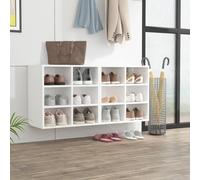 Shoe Cabinet White 52.5x30x50cm Engineered Wood 12-Compartment Wall/Floor x2 Set
