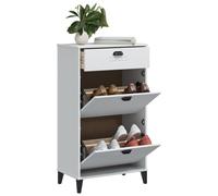 Shoe cabinet White 60x35x107cm Engineered Wood 2 Flip Drawers 8 Pairs Storage XL