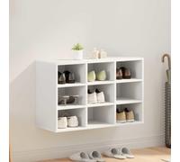 Shoe Cabinet White 77.5x30x51cm Engineered Wood 9 Shelves Slim Hallway Storage
