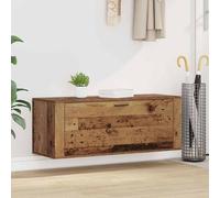 Shoe Cabinet White Engineered Wood 100x35x38cm Wall Mounted Drop-Down WallShelf