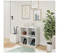 Shoe Cabinet White Engineered Wood 105x35.5x70 cm Slim Hall Storage Neat Entry