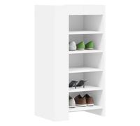 Shoe Cabinet White Engineered Wood 52x37.5x100cm 5-Shelf Slim Storage for entry
