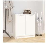 Shoe Cabinet White Engineered Wood 59x35x70 cm Compact Entryway Storage Slim Bar