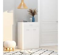 Shoe Cabinet White Engineered Wood 60x35x84 cm 4-Shelf Drawer Console Ideal Home