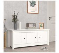 Shoe Cabinet White Solid Pine 110x38x45.5 cm Entryway Cupboard 3-Door XL Storage