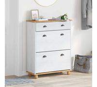 Shoe Cabinet with Drawer with Storage ASKIM Solid Pine Wood Modern vidaXL
