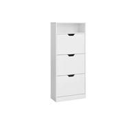 Shoe Cabinet with 2 Flaps, white / 4 Tier (60W x 130H cm)