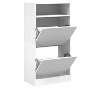 (grey sonoma, 60 x 34 x 116 cm) vidaXL Shoe Cabinet with 2 Flip-Drawers Shoe Storage Shelf Shoe Rack Cupboard