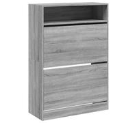 vidaXL Shoe Cabinet with 2 Flip-Drawers Concrete Grey 80x34x116 cm