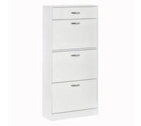 HOMCOM High Gloss Shoe Cabinet w/ 4 Drawers Shoe Storage Organizer