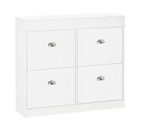 HOMCOM Shoe Cabinet w/ 4 Drawers Storage Cupboard - White, White