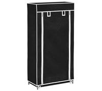 Vidaxl Fabric Shoe Cabinet With Cover 58 X 28 X 106 Cm Black