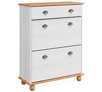 Shoe Cabinet with Drawer with Storage ASKIM Solid Pine Wood Modern vidaXL