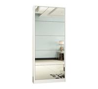 Shoe Cabinet with Mirror 5-Tier Shoe nizer E1 Eco-Friendly Material Wall-Mounted Anti-Tip Design Slim Entryway Shoe Rack 65x24x170 cm Modern Style
