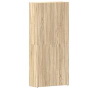 vidaXL Shoe Cabinet with Door Brown 80 x 35.5 x 180 cm Engineered wood, Living Room Shoe Organizer, Modern Rectangular Storage Cabinet, Compact Multi-Pair Footwear Rack, Efficient Hallway Unit