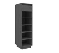vidaXL Shoe Cabinet Grey 30x34x105 cm Solid Wood Pine UK