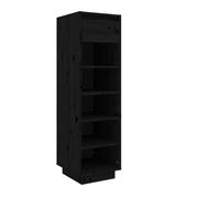 vidaXL Shoe Cabinet Black 30x34x105 cm Solid Wood Pine