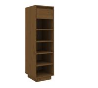 vidaXL Shoe Cabinet Honey Brown 34x30x105 cm Solid Wood Pine UK NEW