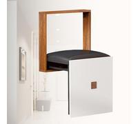 Shoe Changing Stool Bench, Wall-Mounted Invisible Shoe-Changing Stool, Wall-Mounted Folding Chair Invisible with PU Leather, Fold down Shower Seat Wall Mounted, Shoe Changing Stool, Space Saving,C