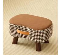 Shoe Changing Stool with Handle, Upholstered Footstool Ottoman, Wooden Frame Step Foot Rest for Living Room Entryway Balcony,A