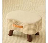 Shoe Changing Stool with Handle, Upholstered Footstool Ottoman, Wooden Frame Step Foot Rest for Living Room Entryway Balcony,G