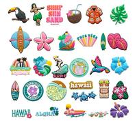Shoe Charms,30 Pcs Beach Charm,Shoe Accessories of Various Shapes Include Cute Animals Hawaii Tennis Swim Plants Leaves Flowers, for Boys Girls Mens Womens Favor Surprise Gifts