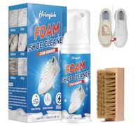 Shoe Cleaner, 100ml White Shoe Cleaner with Shoe Brush, Sneaker Cleaner Removes Dirt & Grime, Shoe Cleaning Kit Ideal for All Color and Material Footwear Including Leather, Knit, Canvas, Suede, Boots
